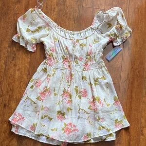 Derek Heart Floral Kids Dress in Pink and Green